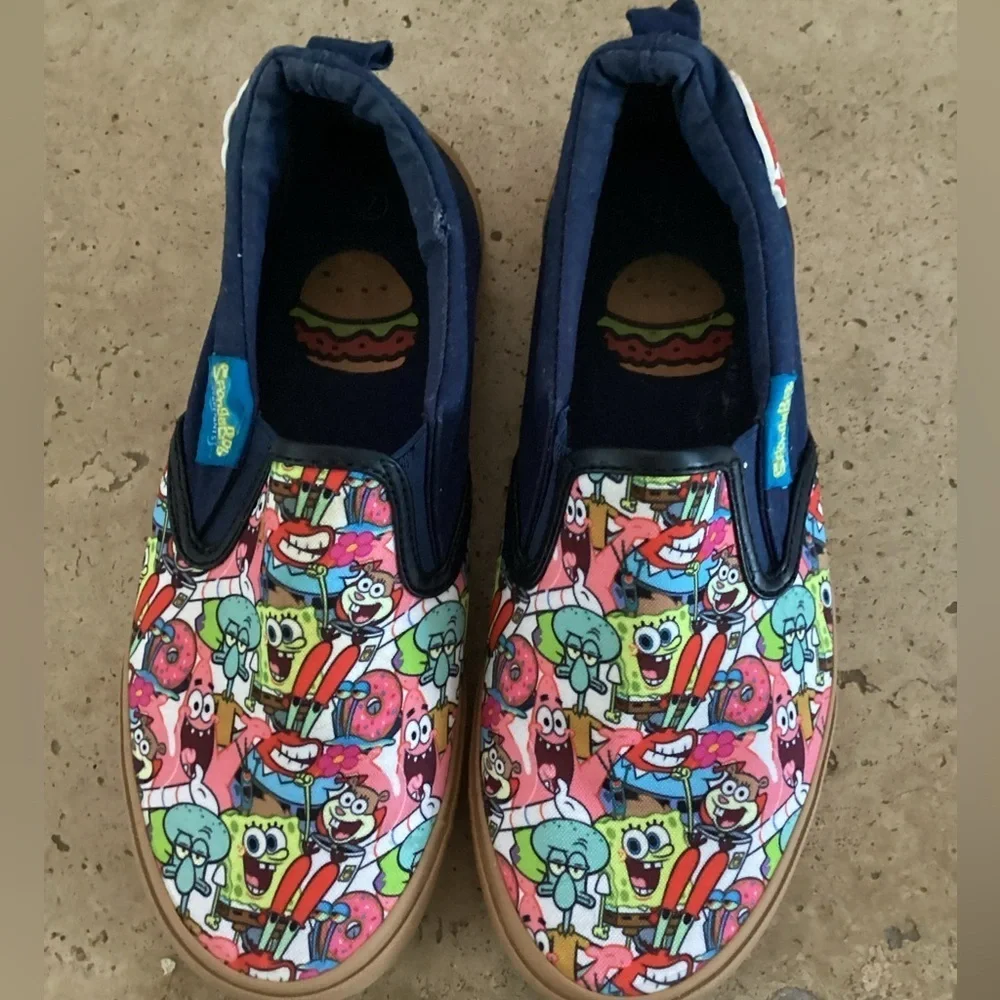 SpongeBob SquarePants Men's Denim Slip On  Krusty Krab Nickelodeon Size 7 BT1